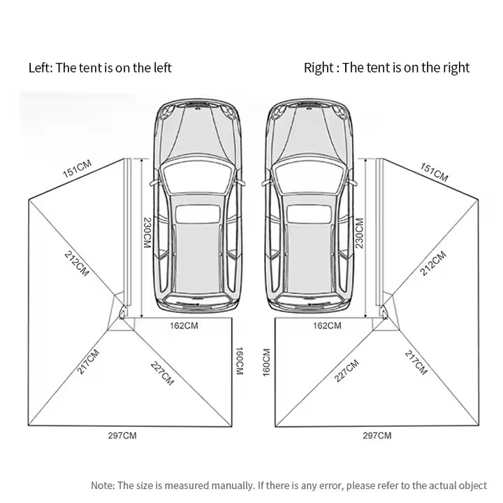 Outdoor Adventure Degree - Tenda de acampamento lateral para carro,