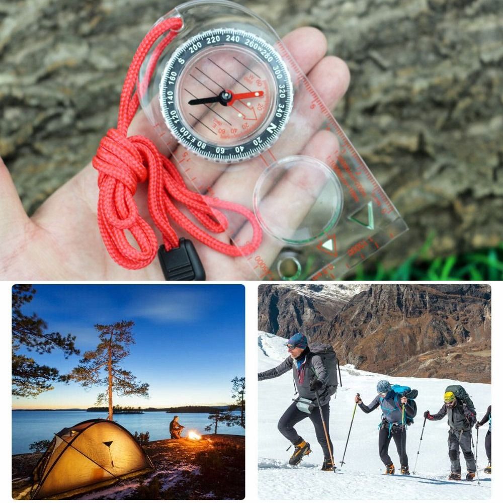 Map Compass Orienteering - Nova Bússola de Acrílico com Régua