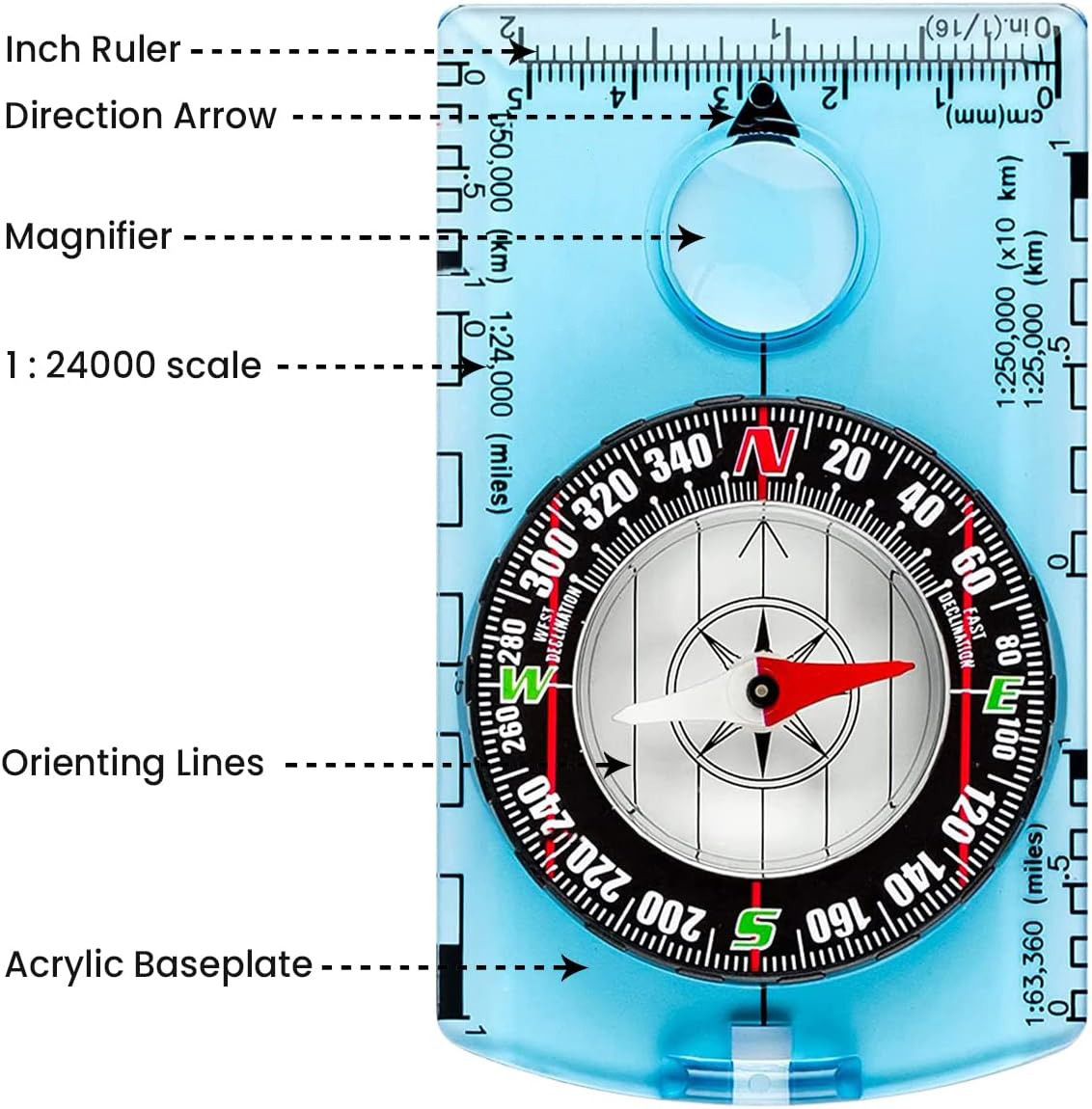 Bússola de Orientação ZHUOHUA  - Map Compass Orienteering avaliação e preço